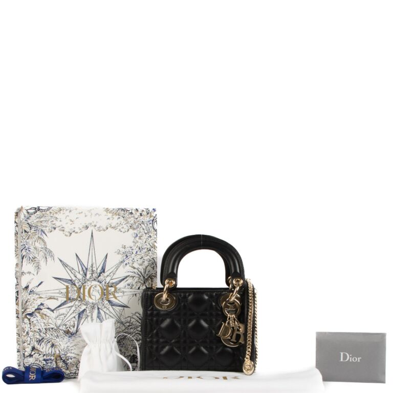 【無料郵送/関税込/正規品】 Dior Mini Lady Bag Black Cannage Dior Black Cannage Lambskin Mini Lady Dior Bag | myGemma