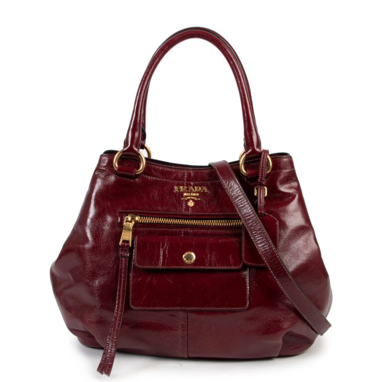 Cloth handbag Prada Burgundy in Cloth - 16223827