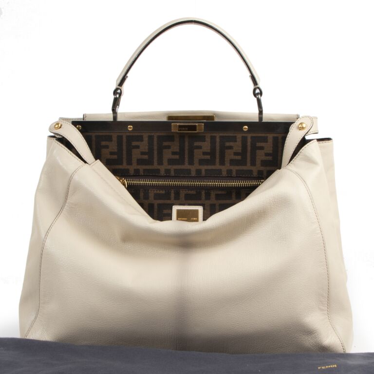 Fendi White Leather Peekaboo Bag ○ Labellov ○ Buy and Sell Authentic Luxury