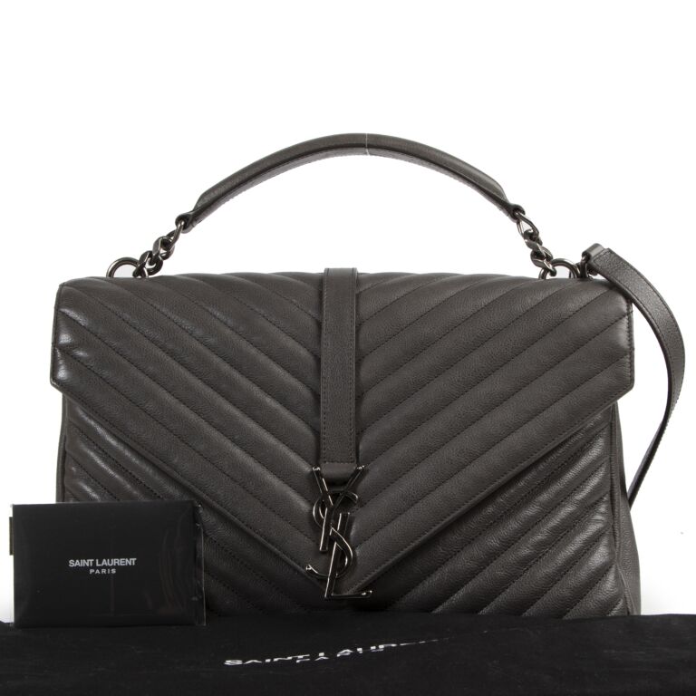 Ysl grey college best sale bag
