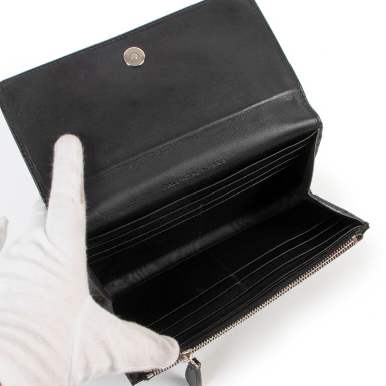 Balenciaga Black Patent Leather City Wallet Labellov Buy and