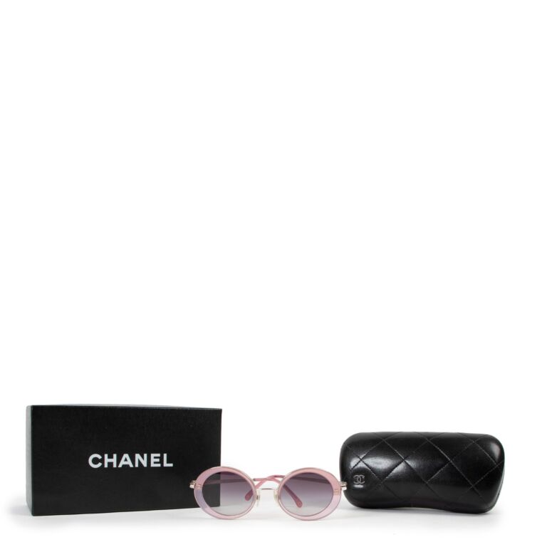 Chanel Pink Round Sunglasses Labellov Buy and Sell Authentic Luxury