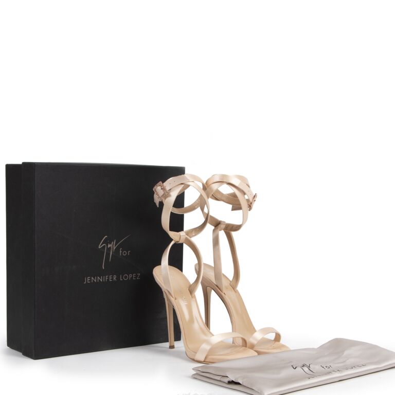 Giuseppe Zanotti for Jennifer Lopez Satin Sandals Size 40