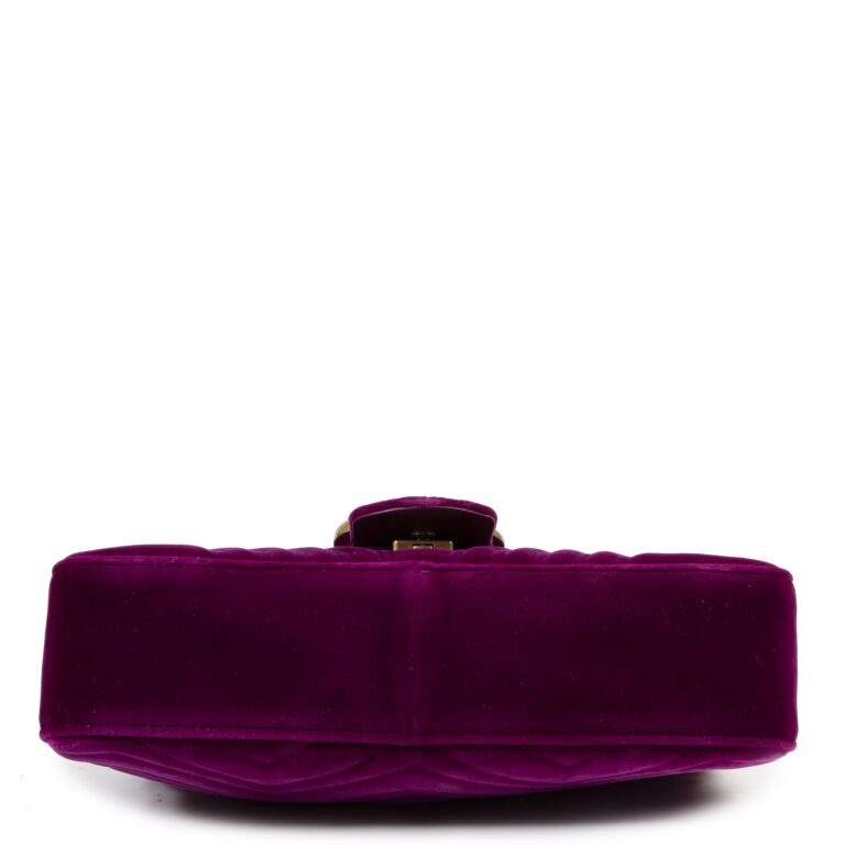 GUCCI GG Marmont Velvet Medium Shoulder Bag Purple 443496-US