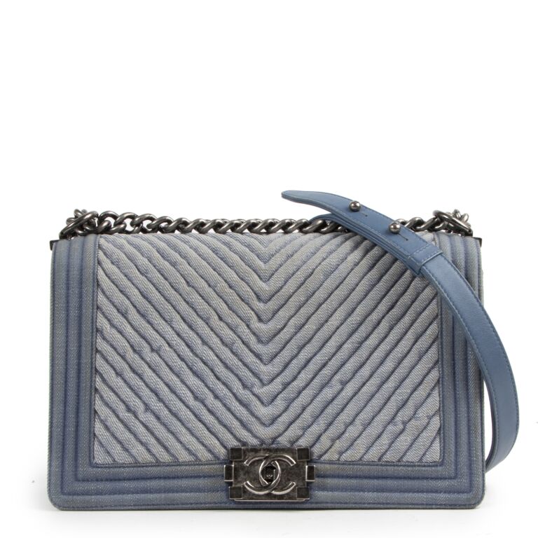 Chanel Denim Chevron New Medium Boy Bag Labellov Buy and
