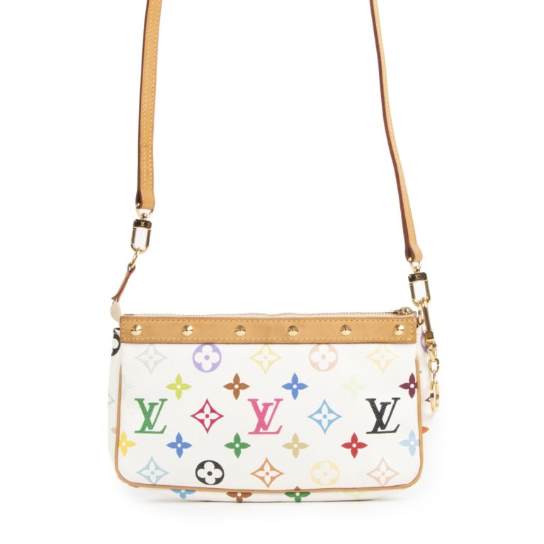 Louis Vuitton Takashi Murakami Multicolore Monogram Pochette Strap Labellov Buy and Sell Authentic Luxury