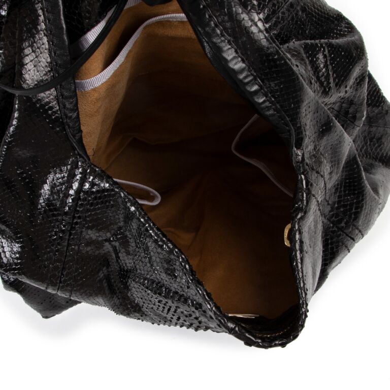 Jimmy Choo Black Python Saba Hobo Shoulder Bag Labellov Buy