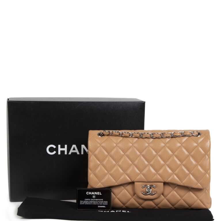 Chanel With Card Caviar Flap Crossbody Bag in Brown Leather ref