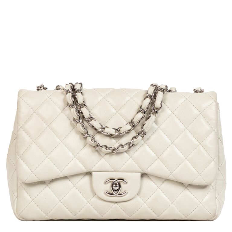 Chanel Soft Grey Classic Jumbo Flap Bag ○ Labellov ○ Buy and Sell Luxury