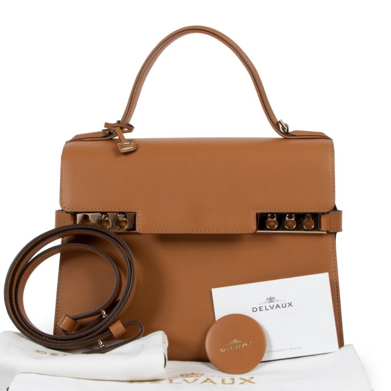 Delvaux Tempete MM Calf Souple Vegetal Top Handle Labellov Buy and Sell Authentic Luxury