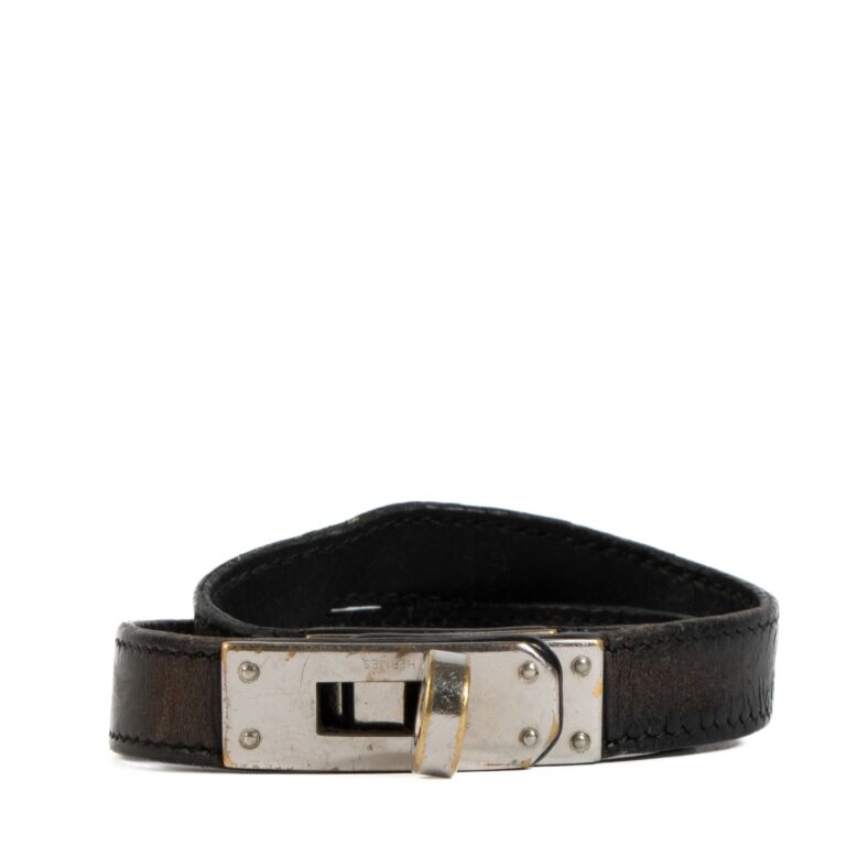 Hermes black leather deals bracelet