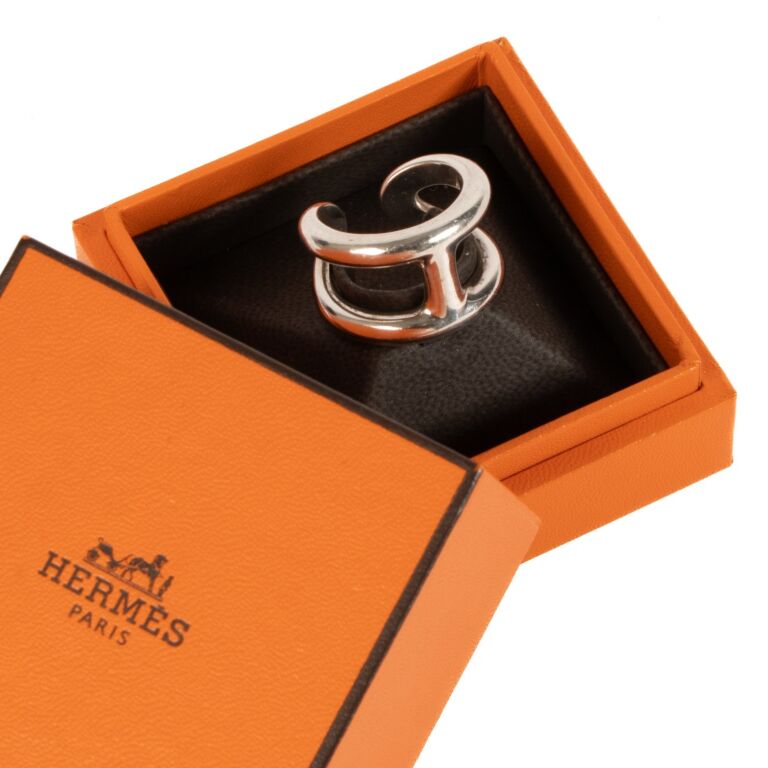 Hermes Silver 925 Large Osmose Ring size 58 Labellov Buy and Sell Authentic Luxury