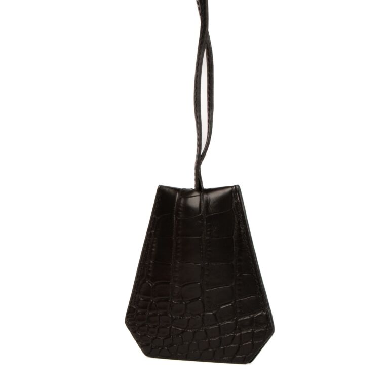 Hermès Black Alligator Clochette Necklace ○ Labellov ○ Buy