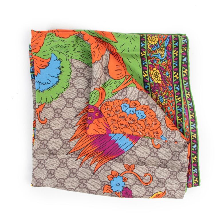 Gucci Monogram Floral Silk Scarf ○ Labellov ○ Buy and Sell