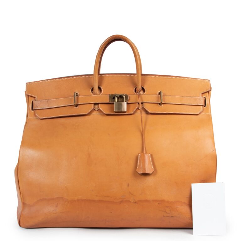 Hermès HAC 55 Cognac Barenia ○ Labellov ○ Buy and Sell Authentic Luxury