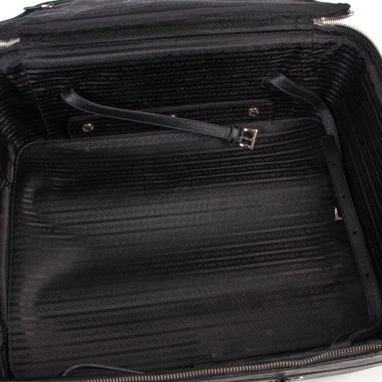 Prada Black Saffiano Leather Travel Bag ○ Labellov ○ Buy and 