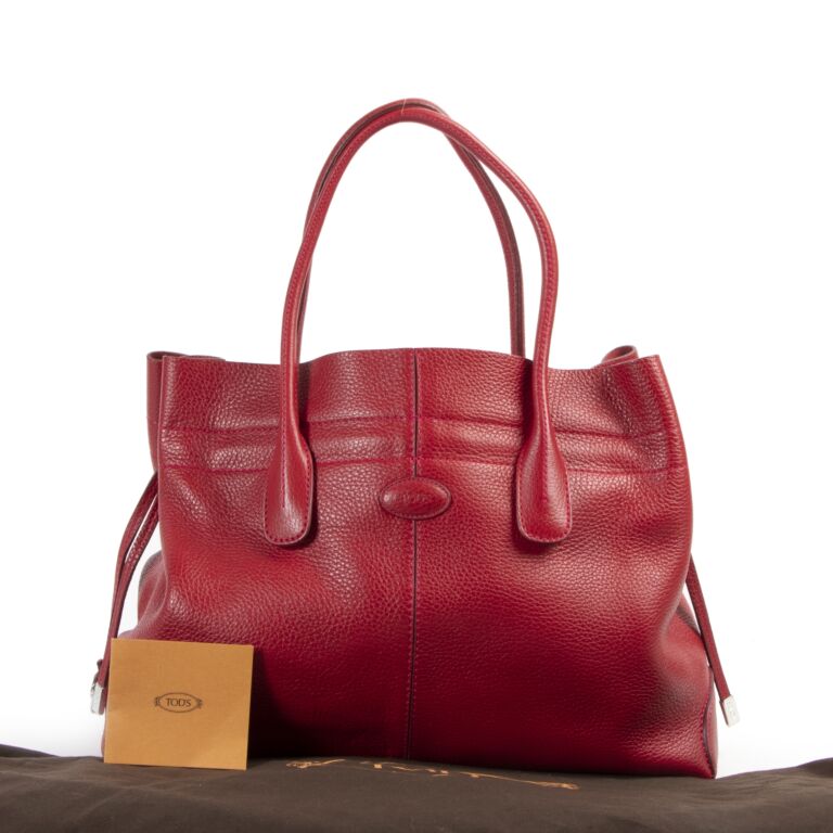 Tods Dark Red Shoulder Bag ○ Labellov ○ Buy Sell Authentic Luxury