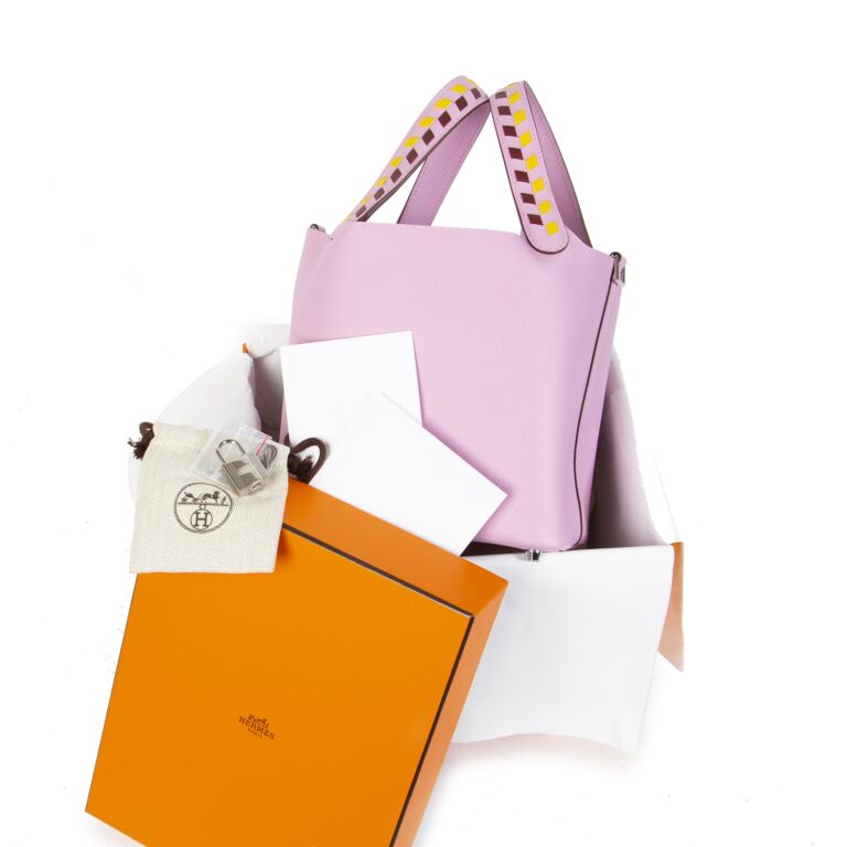 Hermes Picotin Lock 18 Tressage De Cuir Mauve Sylvestre Hermes Picotin Lock 18 Tressage De Cuir Mauve Sylvestre