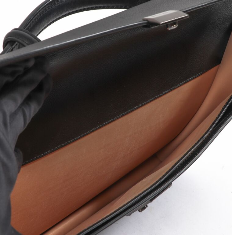 Delvaux Szekely 1992 Black Jumping Message Briefcase