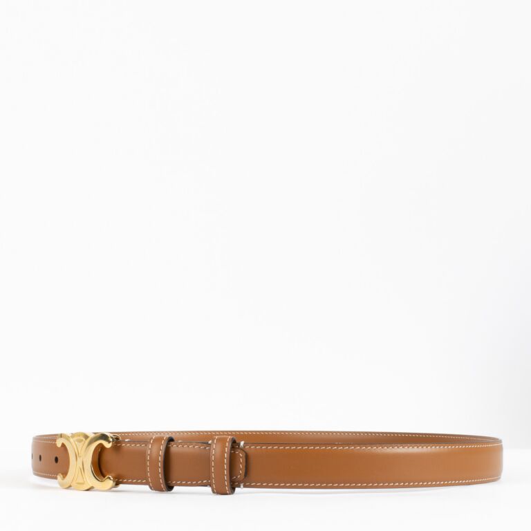 小物 Celine Belt Triomphe Medal Gold Hardware Celine Triomphe Belt Calfskin Black GHW – Perrine Porter