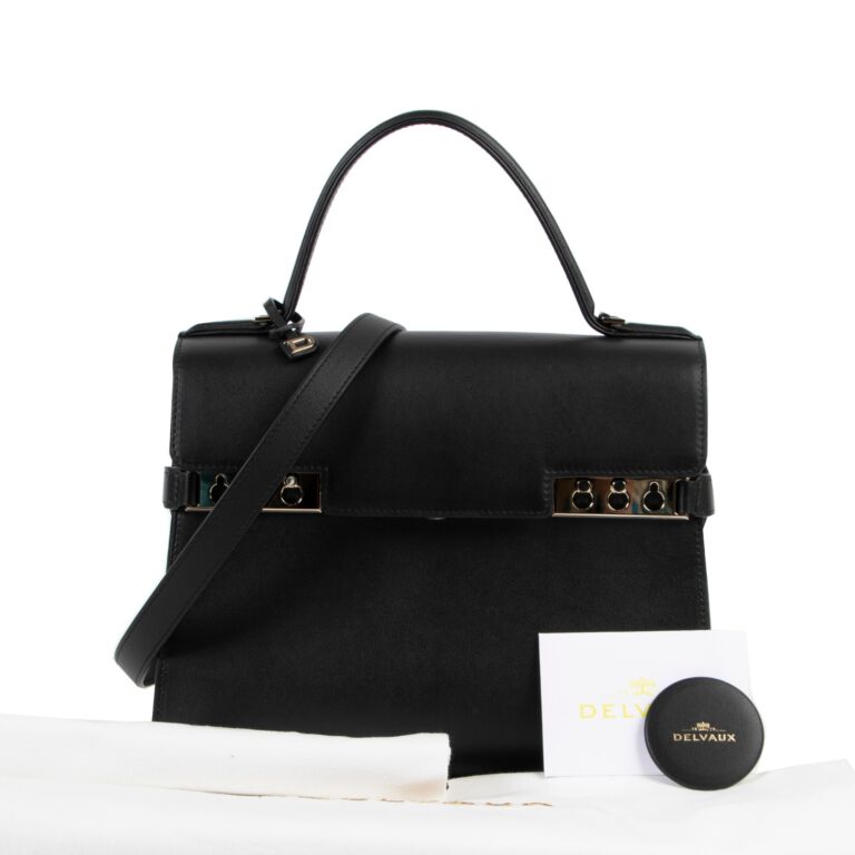 Delvaux Black Tempete MM + B Calf Souple Top Handle ○ Labellov 