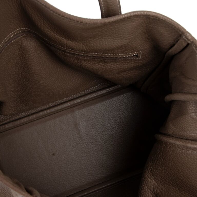 Hermes Vert Anis Togo Leather Victoria Cabas Tote Bag - Yoogi's Closet
