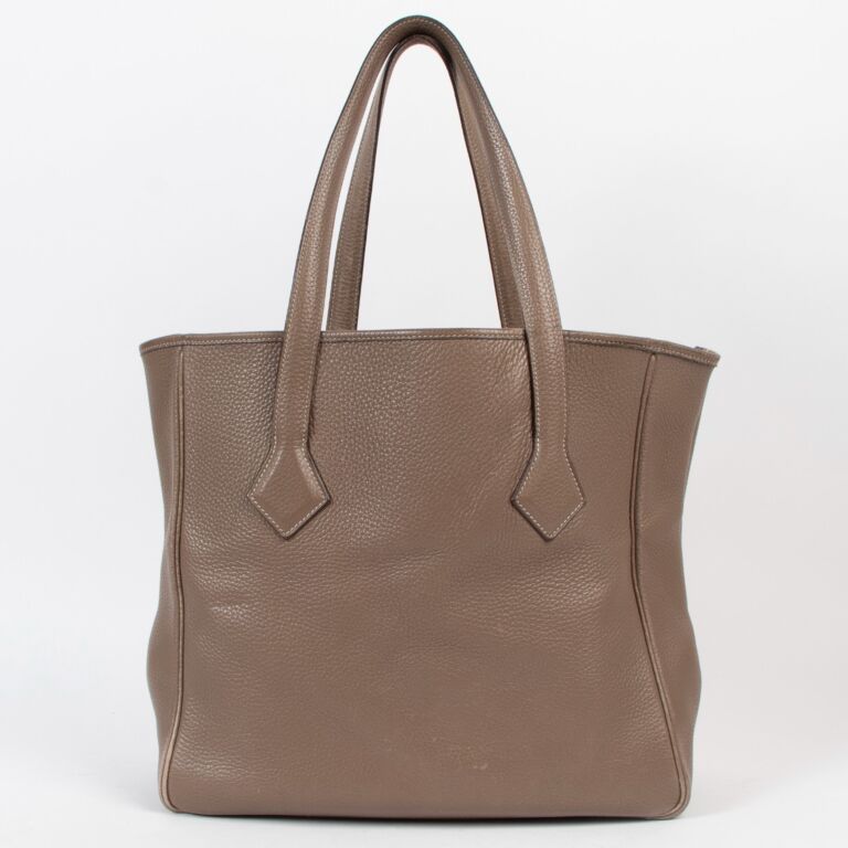 Hermès Victoria II Cabas Etoupe Taurillon Clemence Tote Bag