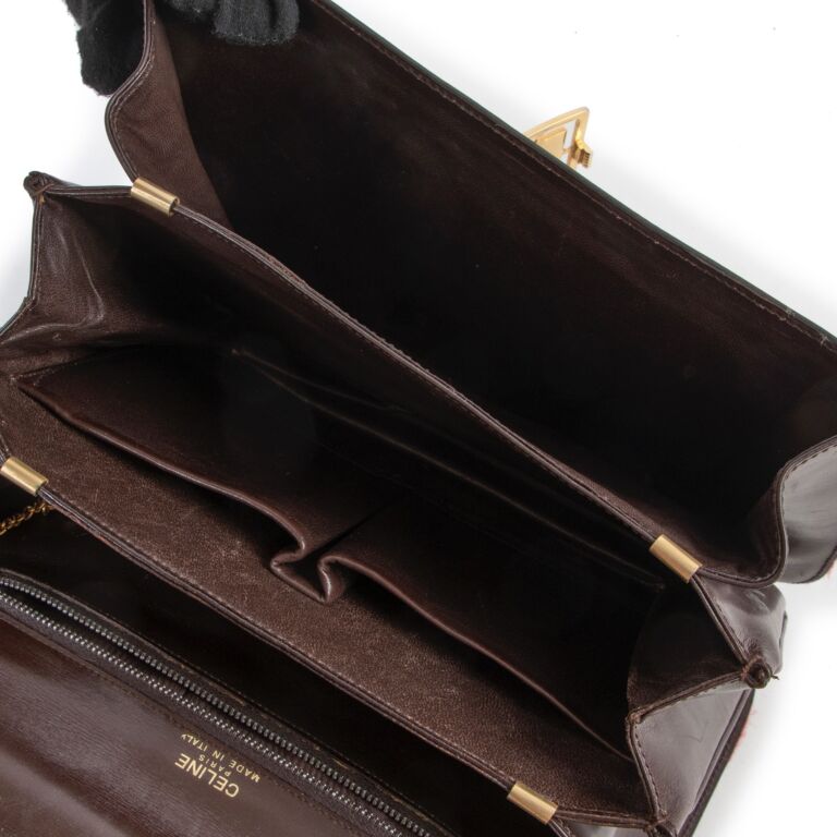 Celine Vintage Brown Suede Shoulder Bag Labellov Buy and Sell Authentic Luxury