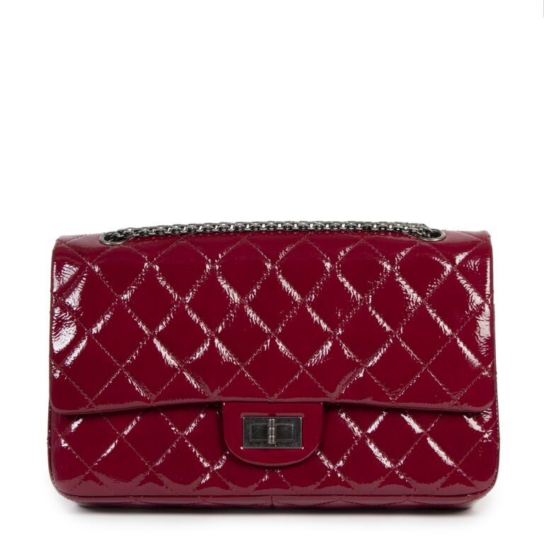 Chanel 2.55 Reissue Double Flap Cranberry Patent Leather Shoulder Bag ...