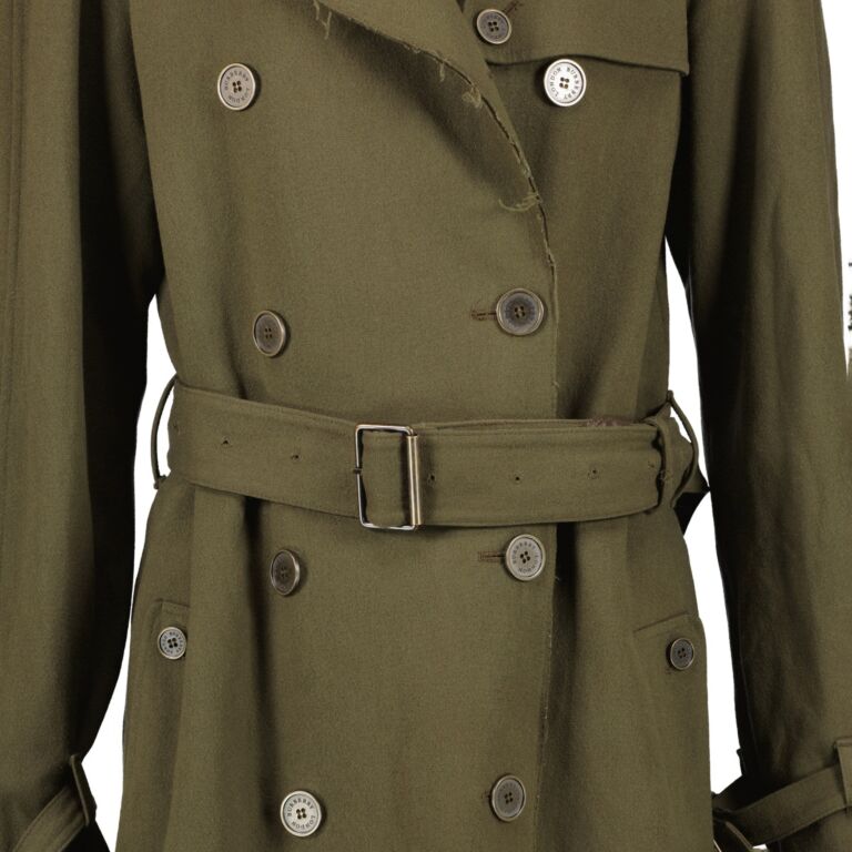 Burberry London Military Green Wool Trench Coat - Size FR38 ○ Labellov ○  Buy and Sell Authentic Luxury