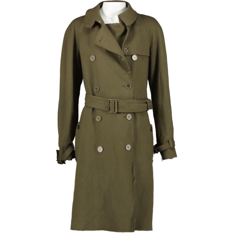 Burberry London Military Green Wool, Green Military Pea Coat