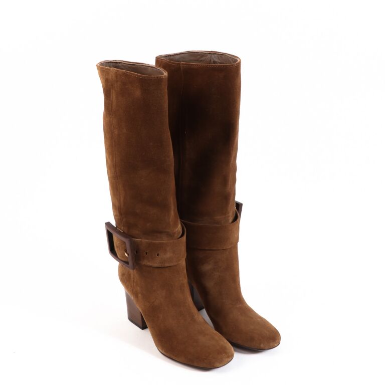 Gucci suede discount knee high boots