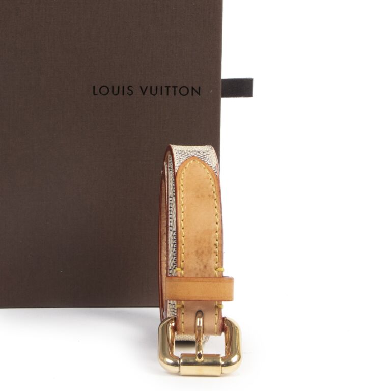 Louis Vuitton Mini Damier Belt Damier Azur Canvas Belt ○ Labellov