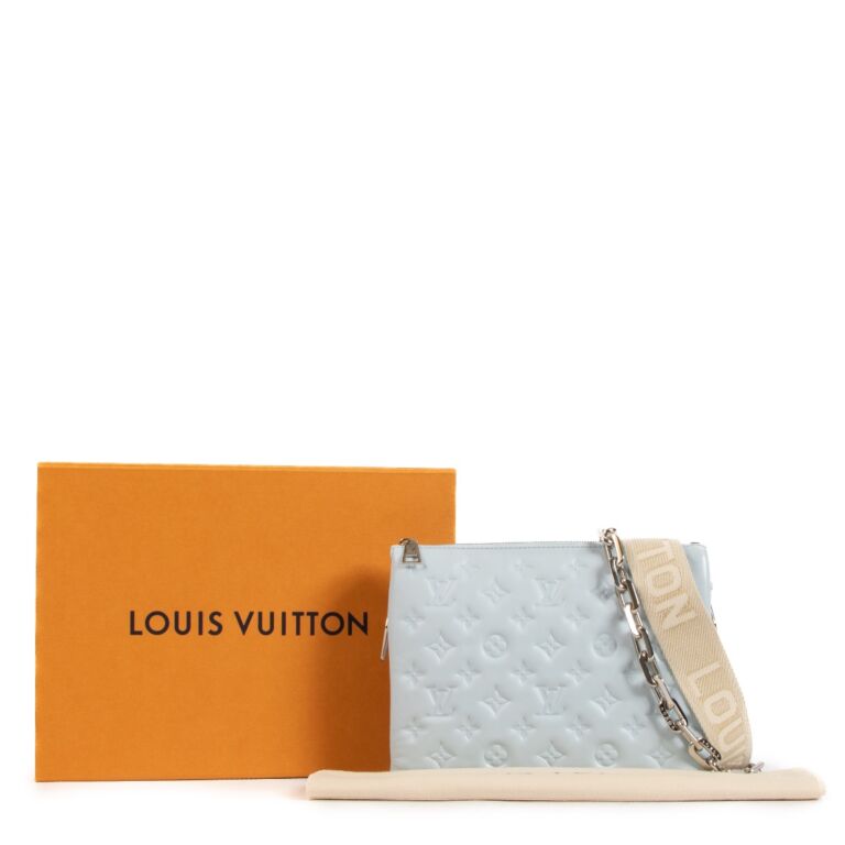 LOUIS VUITTON Coussin PM Monogram Embossed Shoulder Bag Taupe