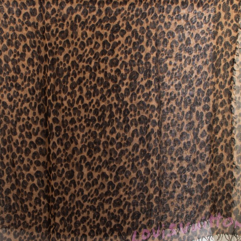 Louis Vuitton Stephen Sprouse AW06 Leopard Print Silk Scarf Grey ref.201941  - Joli Closet