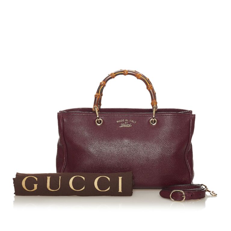 【関税&送料込】Gucci Burgundy Leather Reversible Shopping B Gucci Burgundy Leather Jacket - Size 40 ○ Labellov ○ Buy