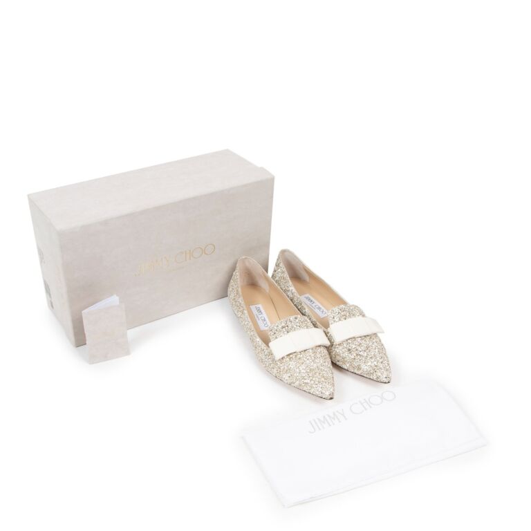 Jimmy choo gala glitter flats sales