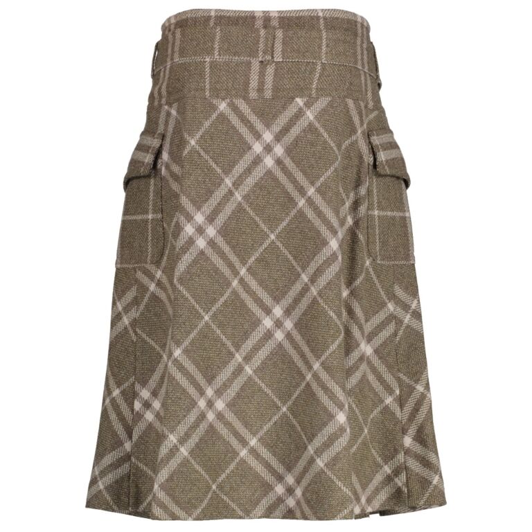 Burberry Khaki Check Belted Skirt size IT 48 Labellov Buy