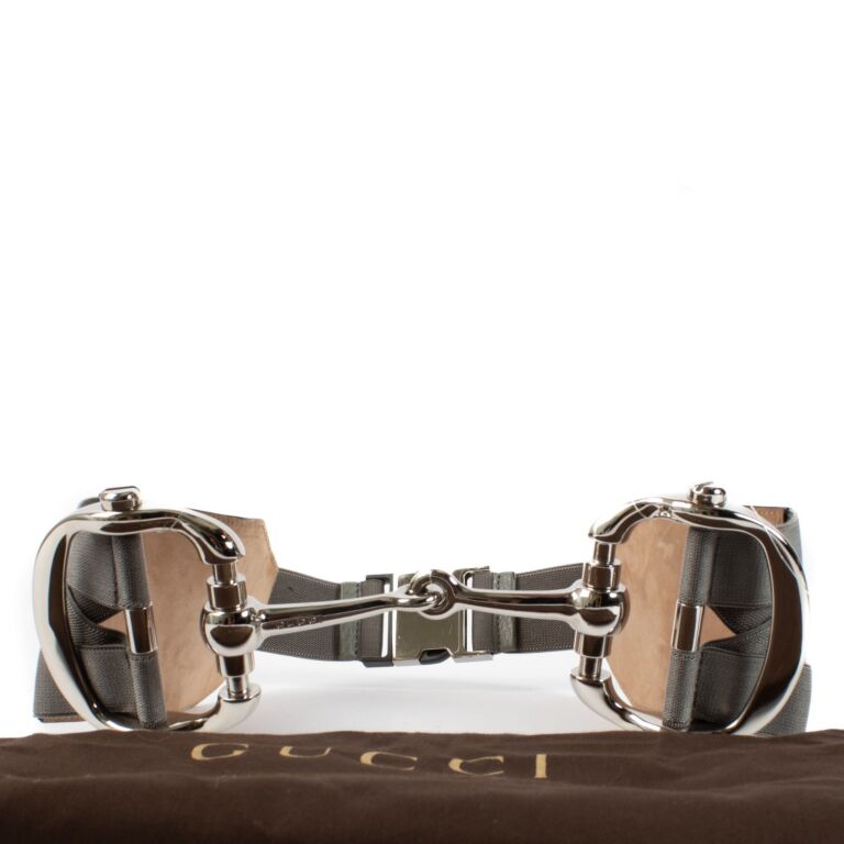 Gucci Grey Leather Waist Horsebit Belt ○ Labellov ○ Buy