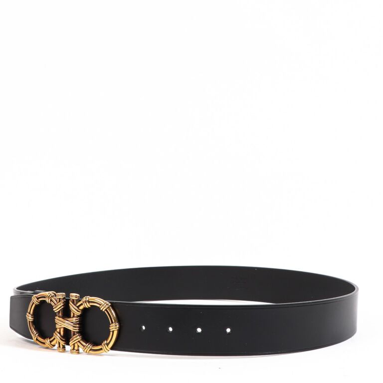 Salvatore Ferragamo Black Twisted Gancini Belt - Size 105