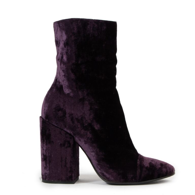 Purple velvet boots outlet