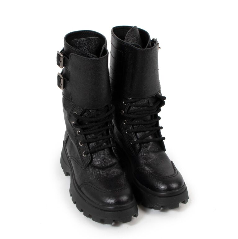 Miu Miu Double Buckle Lace-up Combat Boots ○ Labellov