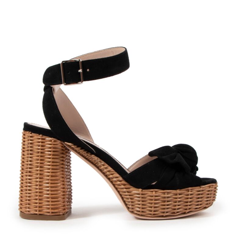 Miu miu suede platform sandals outlet