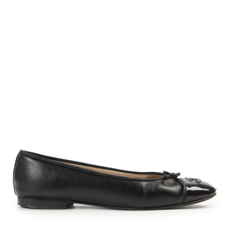 Chanel Black Leather Ballerina Flats - size 38 Labellov Buy and Sell ...