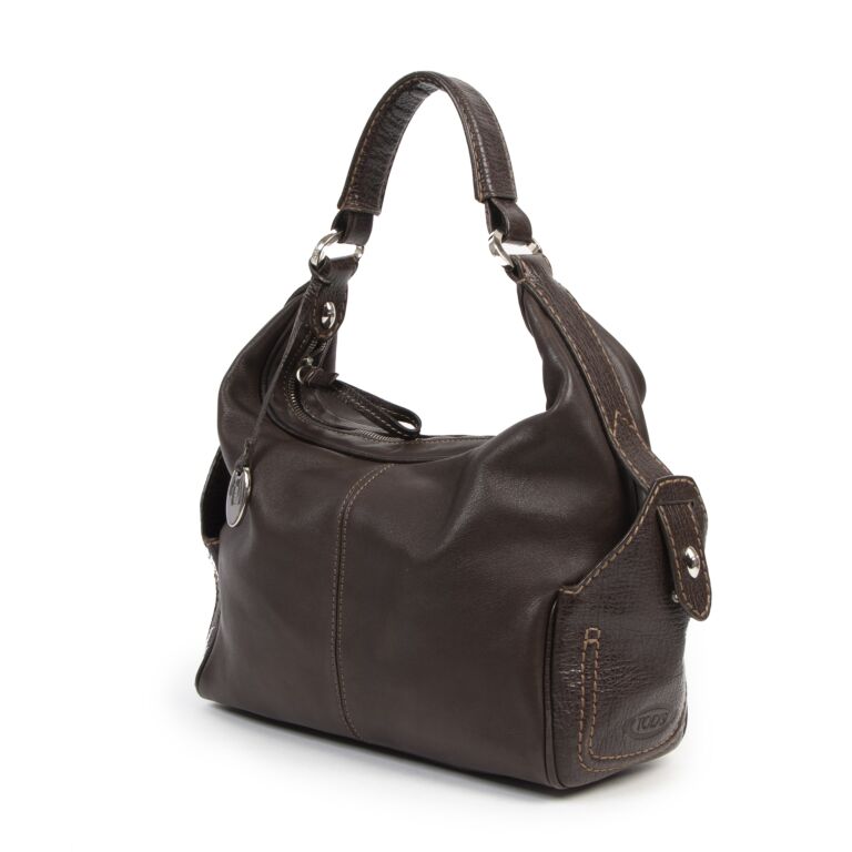 Tods Brown Top Handle Hobo Bag ○ Labellov ○ Buy and Sell