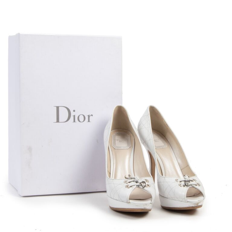 Christian Dior Cannage Lace-up Open Toe Pumps - Size 38