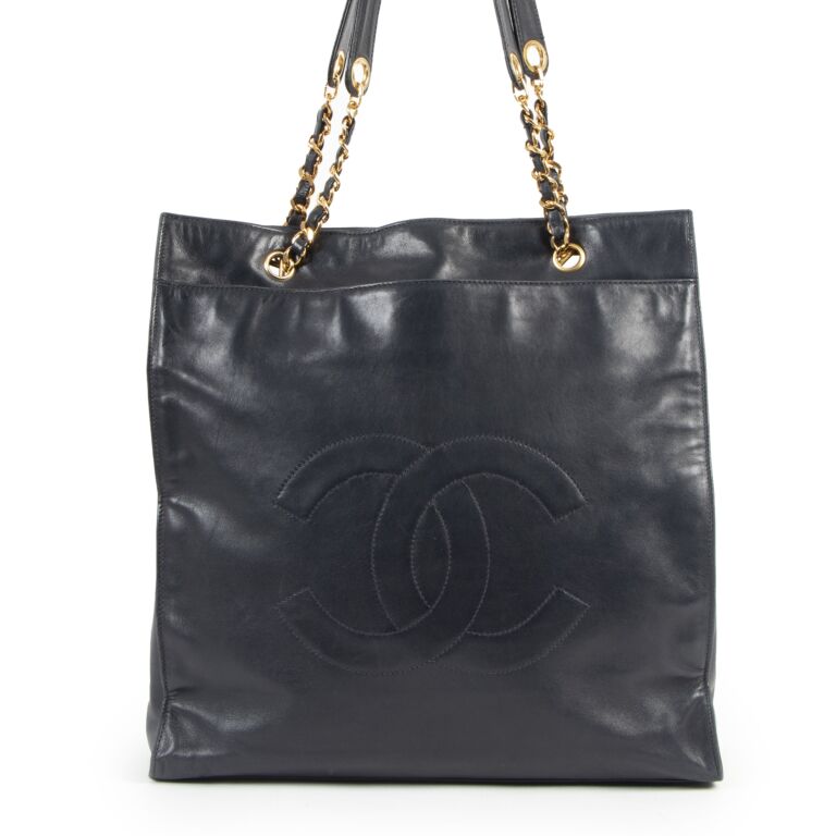 Chanel Black CC Logo Quilted Shopping Tote - Authenticity