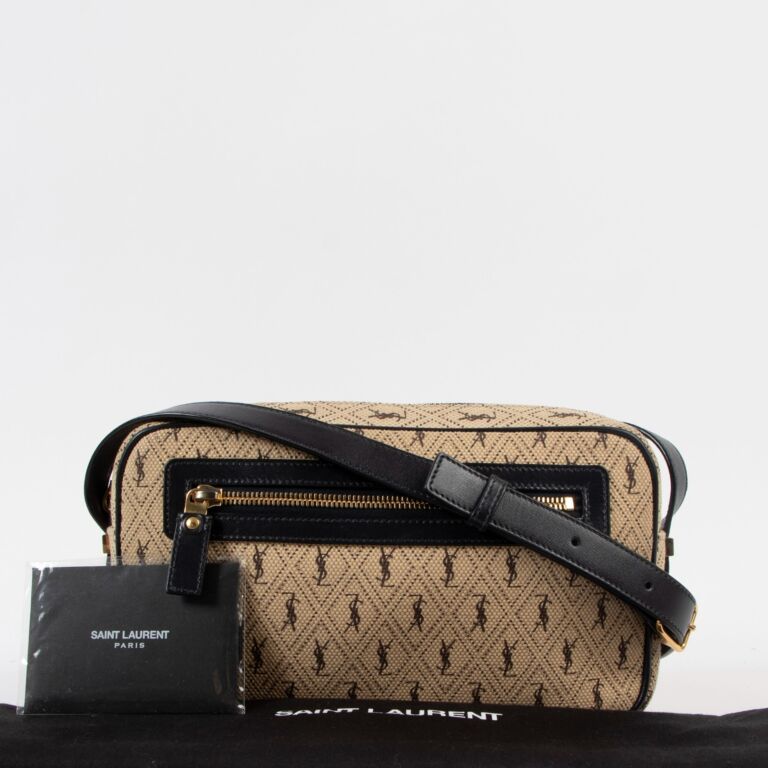 Saint Laurent Monogram All Over Canvas Satchel Bag