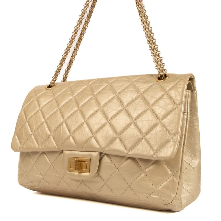 Chanel Light Gold Maxi 2.55 Bag Labellov Buy and Sell Authentic Luxury