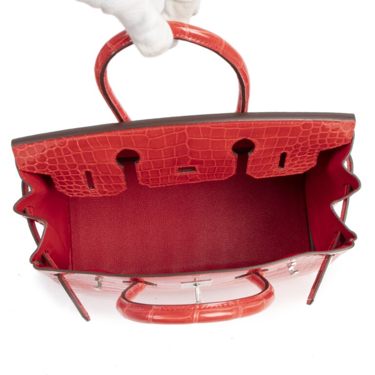Hermes Birkin 30 Rouge de Coeur Crocodile Porosus GHW Labellov Buy and Sell Authentic Luxury